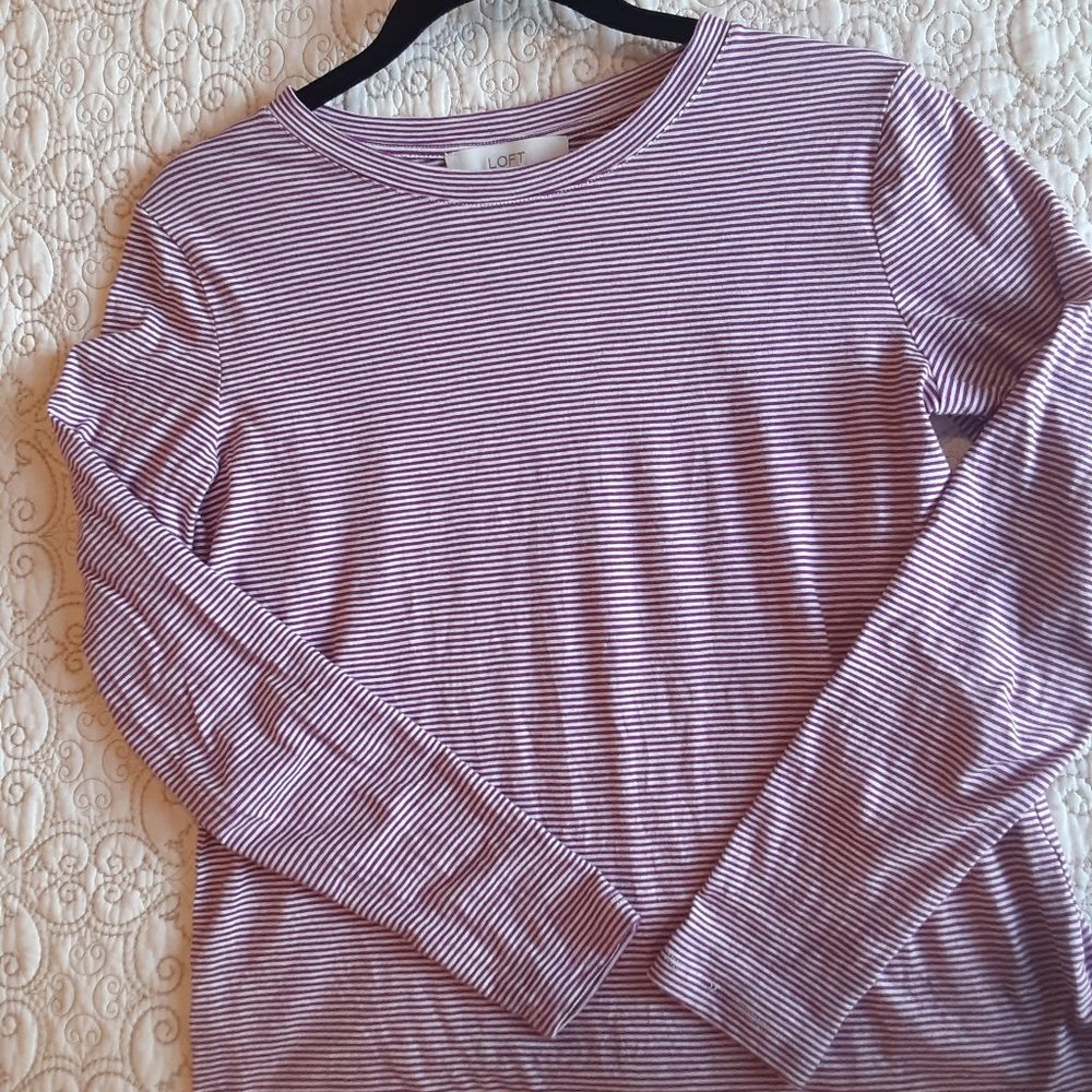 Loft small, striped, long-sleeved tee